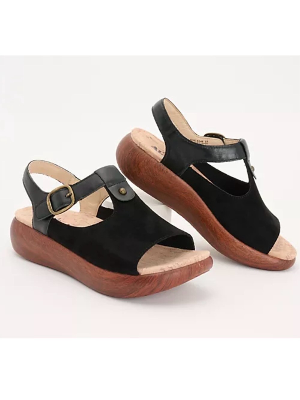 Alegria Dream Fit Sandals - Betsie T strap sandal in black suede size 37